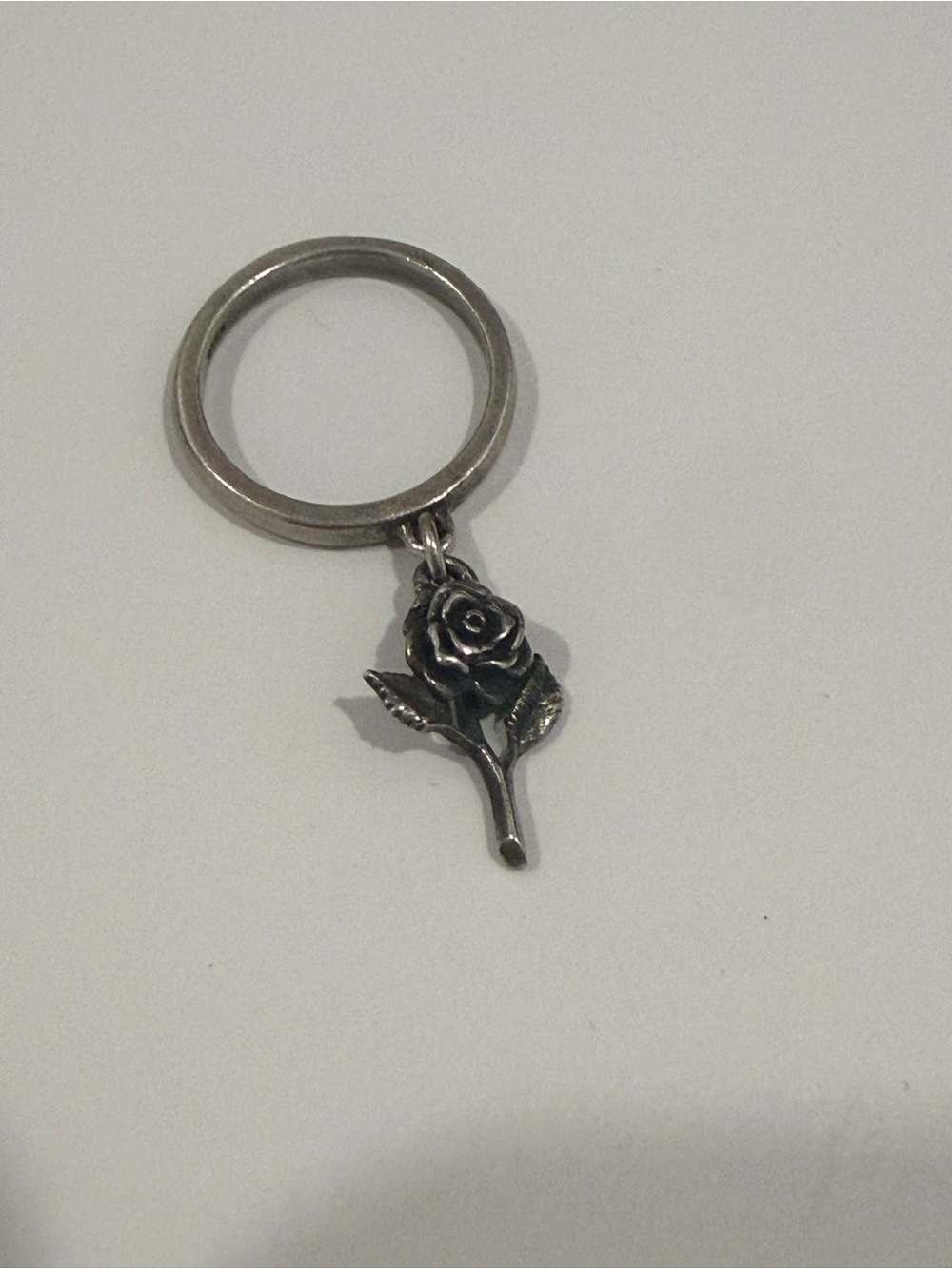JAMES AVERY RETIRED STERLING SILVER ROSE DANGLE CHARM RING